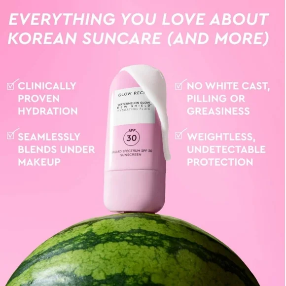 Glow Recipe Watermelon Glow Dew Shield Hydrating Fluid w/Niacinamide SPF 30, NIB - Picture 2 of 8